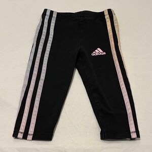 2T Adidas Kids Black Pants with Ombré Stripes